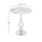 2ft. White Marble and Aluminum Traditional Accent Table